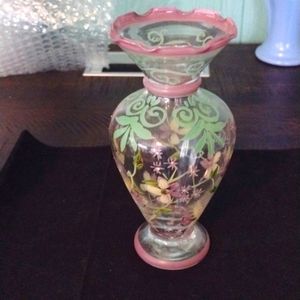 Tracy Porter Pink and Green Glass Vase